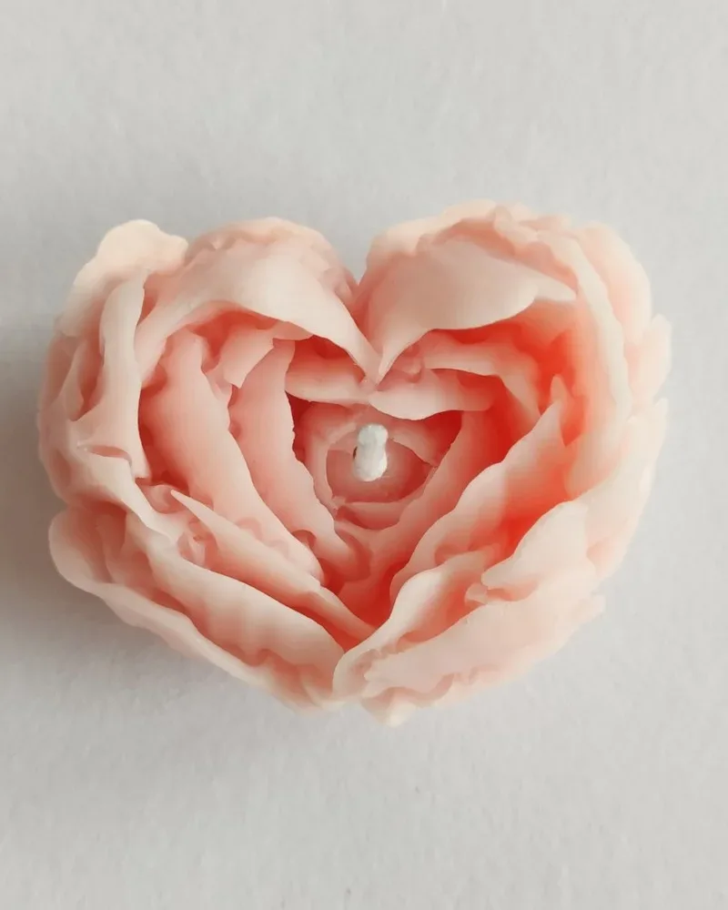 Heart Shape Peony Candle - Small