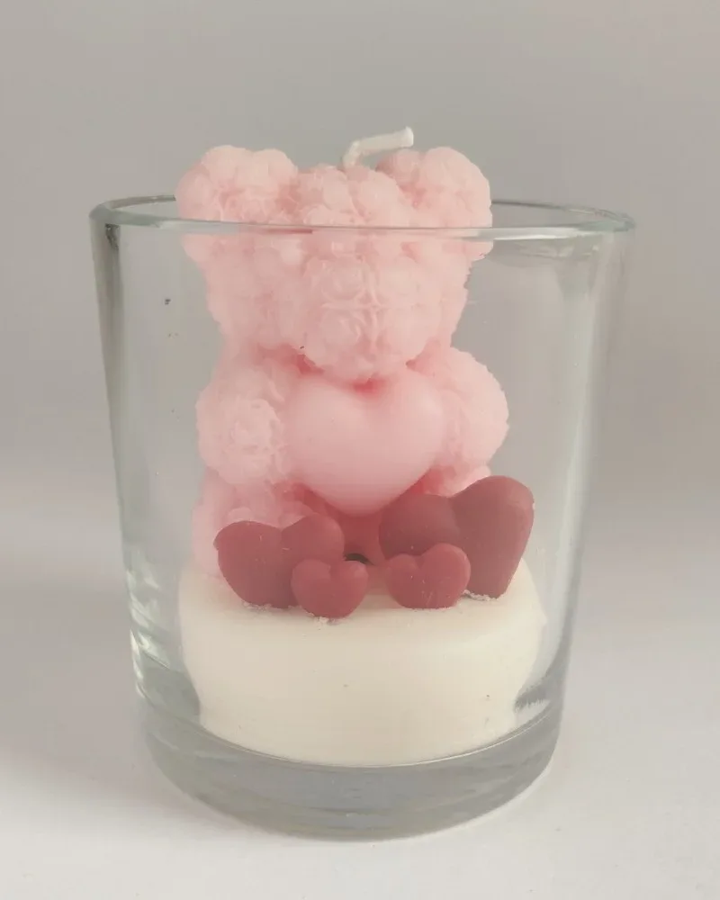 Pink Twin Heart Decor Candle