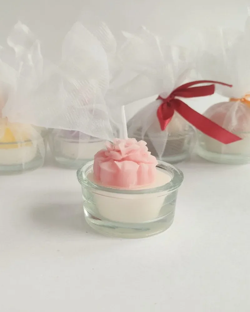 flower Tea-light glass jar candle